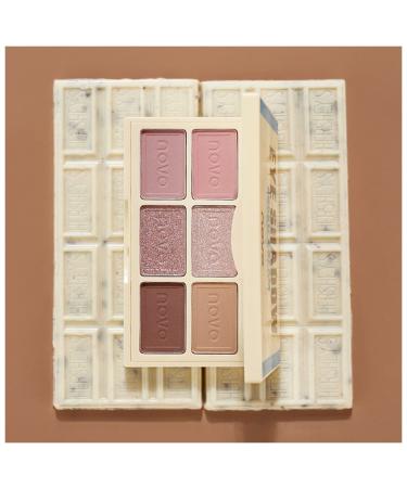 Eyeshadow Palette Fashion Chocolate Matte Eyeshadow 6 Colors Palette Natural Shimmer Glitter Waterproof Eye Shadow Makeup Set Cosmetic Korea Mimore