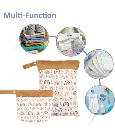 Buy Maeau Wetbag Set - 2 Reusable Fabric Diaper Bags (20x28cm & 30x40cm) - Waterproof Organizer for Baby Gym & Kindergarten - 24 Stylish Patterns - Buy Online on GoSupps.com