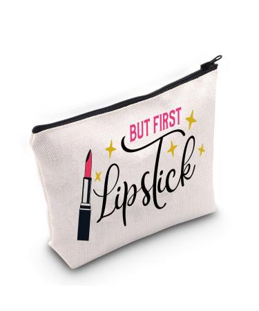 Levlo but first lipstick cosmetic bag lipstick gift idea inspired gift lipstick birthday graduation ceremony make-up zippers