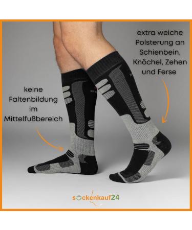 Buy 2 Pairs of Breathable Ski Socks for Men & Women - Knee Highs Sizes 35-38 Black - Buy Online on GoSupps.com