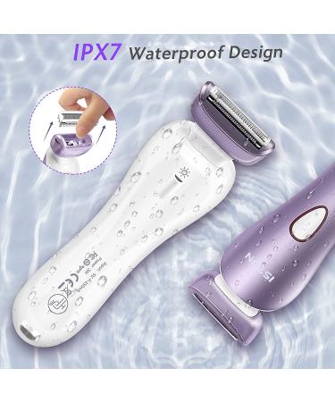Women's Electric Razor Bikini Trimmer Shaver - Cordless & Waterproof with LED Light (Purple) - Buy Online on GoSupps.com