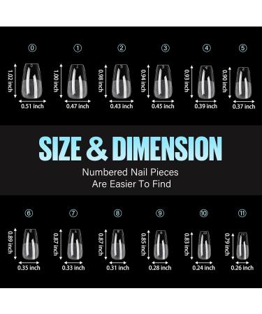 Buy Tomicca Coffin Nail Tips - 504 Pieces Medium Size Gel Nail Extensions for DIY Nail Art | 12 Sizes Available - Buy Online on GoSupps.com