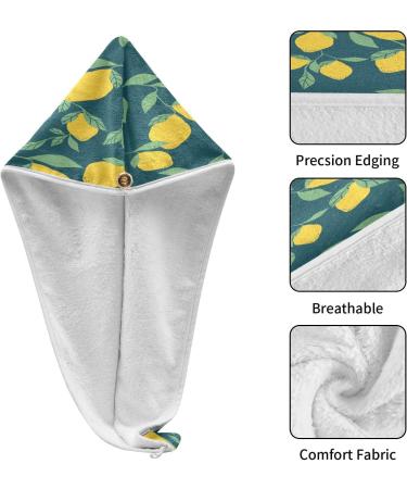 Lemon Tree Dry Hair Cap Set - 2 Piece Quick Drying Towel & Button Headband | Super Absorbent & Soft for Ideal Hair Care - Buy Online on GoSupps.com