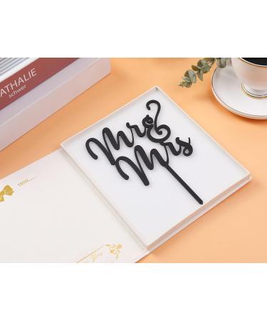 LOVENJOY Mr and Mrs Cake Topper Black Acrylic Wedding Cake Toppers for Party Decorations Gift Boxed - Buy Online on GoSupps.com