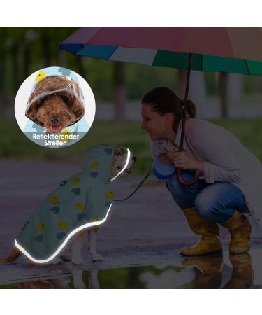 Slowton Waterproof Dog Raincoat - Transparent Double-Layer Jacket with Hood for Small to Large Dogs | Reflective Strip & Storage Bag Included - Buy Online on GoSupps.com