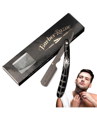 Voiakiu razor with a straight edge |Rust -resistant razor for men - razor for men offer the most intimate shaving effect at home in a hairdressing salon white