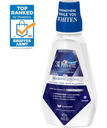 Crest 3D White Luxe Diamond Strong Mouth Rinse | Anticavity Fluoride Clean Mint 16 Fl Oz - International Shipping Available - Buy Online on GoSupps.com