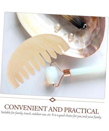 Stewart Jade Comb - Scalp Massage Gua Sha Hair Tool | Wooden Body Massage Comb | Creative & Simple Massage Device for Relaxation - Buy Online on GoSupps.com