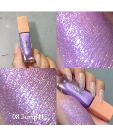 Oulac Purple Glitter Liquid Eyeshadow & Eyeliner - Long-Lasting Shimmer Makeup | Vegan & Cruelty-Free Formula - 08 Metallic Lilac - Buy Online on GoSupps.com