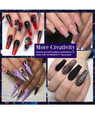 AZUREBEAUTY Dip Powder Nail Kit: 19Pcs Starter Set with 12 Colors for French Nail Art Manicure - Pink Blue Nude Winter Dipping Powder System with Essential Liquid Set and 2-in-1 Base/Top Coat Activator - Urban Night Collection - Buy Online on GoSupps.com