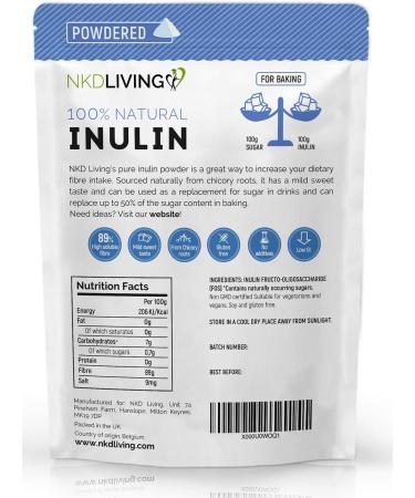 Inulin High Grade Prebiotic Fibre Powder - 2 x 1kg Pack (2kg Total) - Buy Online on GoSupps.com