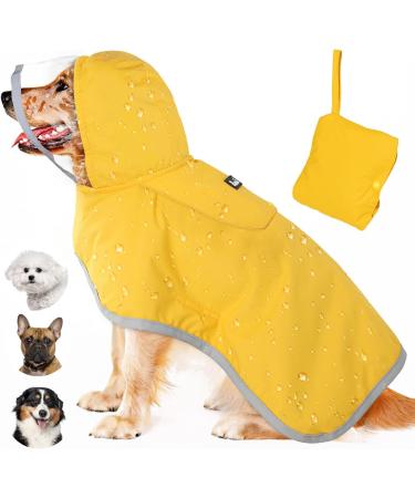 Eyin waterproof dog rain coat raincoat for large dogs with soft lining and hood adjustable hundred jacket with reflective stripes for walks windproof and light xxxl
