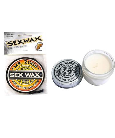 Sex Wax Coconut Air Freshener and Coconut Candle Bundle