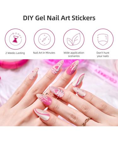  Ubaxquru 28 Pieces Semi-Cured Gel Stickers with Nail File and Nail Stick for Women and Girls - Buy Online on GoSupps.com