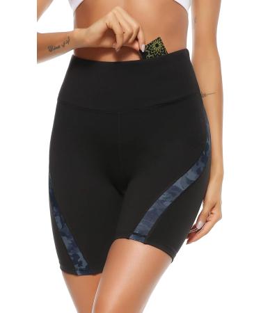 Persit Women's Workout Leggings with Pockets - High Waisted Tummy Control Yoga Pants in Blackcamo (Large) - Buy Online on GoSupps.com