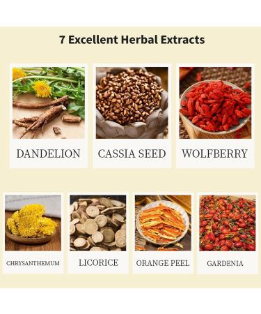 Dandelion Wolfberry Tea Kidneys & Liver Tea Dandelion Tea Bags Seven Herbal Tea Yuanqi Four Treasures Tea 120g per Pack (2Pcs) - Buy Online on GoSupps.com