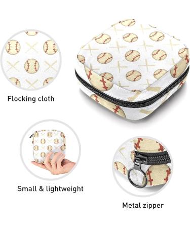 Anna Cowper Baseball Pattern Menstrual Storage Bag - Multi-colored Portable Period Pouch for Women & Teens | 1Pc - Buy Online on GoSupps.com