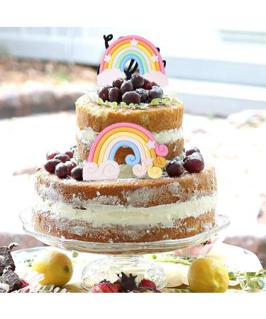 2 Pcs Rainbow Cake Toppers Soft Rainbow Pottery Cake Topper Soft Pottery Rainbow Cake Decorations for Birthday Parties Wedding Cake Decorations Supplies - Buy Online on GoSupps.com