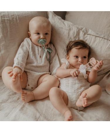 Suavinex Pink Silver Metallic Pacifier Chain - Jewelry Style for Babies 0+ Months | Bonhomia - Buy Online on GoSupps.com