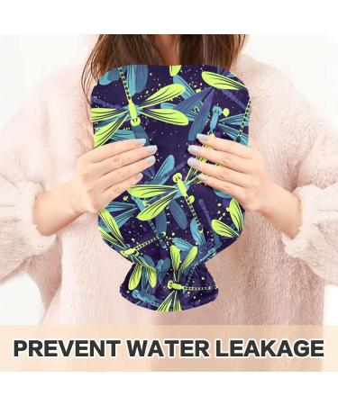Dragonflies Green Hot Water Bottle 2L Pain Relief for Menstrual Cramps | Cozy Cover Included - Buy Online on GoSupps.com