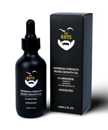 5% Minoxidil Beard Growth Oil Premium Beard Growth Serum with Growth Oils for Thicker Fuller Facial Hair 2 oz