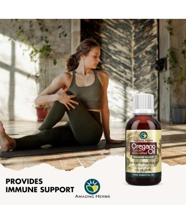Buy Amazing Herbs Pure Oregano Essential Oil - 100% Pure Oregano Oil for Cardiovascular Gastrointestinal & Respiratory Health - 1 Fl Oz - International Shipping Available - Buy Online on GoSupps.com
