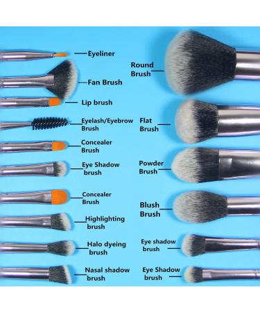 16-Piece Makeup Brush Set with Travel Bag | Foundation Eyeshadow Blending & Full Face Brushes for Flawless Makeup - Buy Online on GoSupps.com