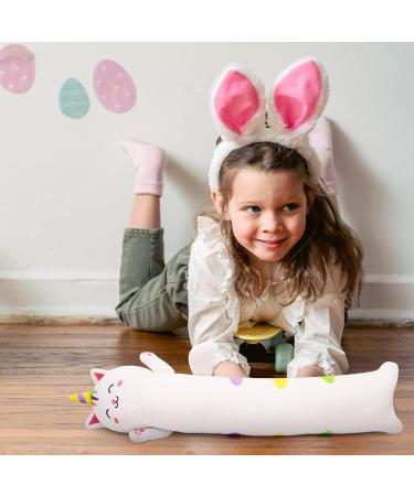 Kawaii Unicorn Plush Pillow - 60cm Long Stuffed Animal Gift for Christmas, Halloween, Birthday - White - Buy Online on GoSupps.com
