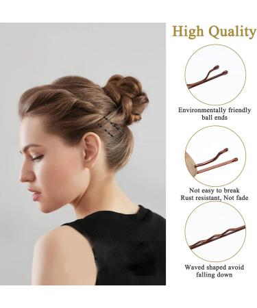 Kavya Hair Grips 200 Pcs Bobby Pins Anti Slip Hair Pins for Women with Storage Box Kirby Grips for Curling Hair And Creating Different Hairstyles Dance Recitals and Competitions Occasions Gold Brown Silver Black - Buy Online on GoSupps.com