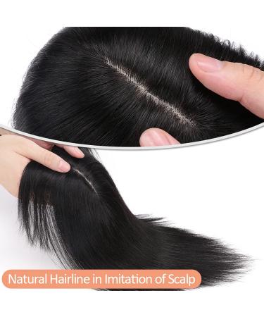 Shop Topper Extensions with Fringe - 150% Density Clip-in Hair Topper for Women | 7x13cm Base Soft 6 (15cm) - #1B Natural Black - Buy Online on GoSupps.com