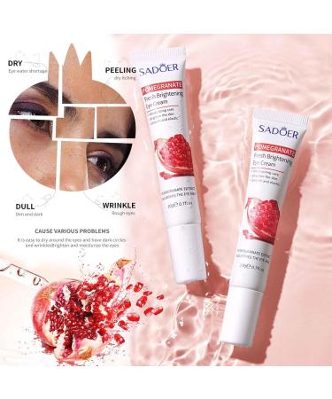 Brightening Eye Cream Hydrating Pomegranate Natural Ingredients Moisturiser for Dark Circles and Puffy Eyes Tightener Under Eye Repair Cream Eye Bags Remover Wrinkle Filler Eye Serum(20g) - Buy Online on GoSupps.com
