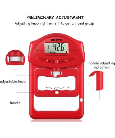 GRIPX Digital Hand Dynamometer - Grip Strength Measuring Device 198 lbs | Automatic Electronic Detection - Buy Online on GoSupps.com