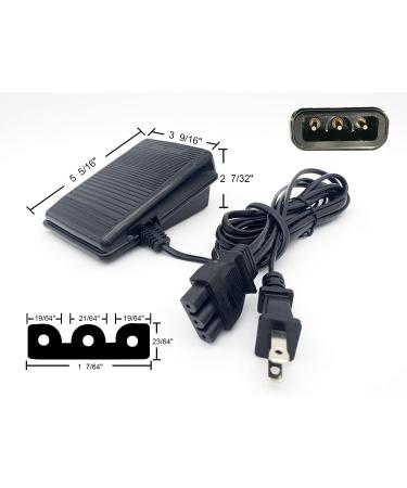 Foot Pedal and Power Cord for Singer Sewing Machine | D Shape Plug | Compatible with Singer 2277, 4411, 4423, and More (359102-001) - Buy Online on GoSupps.com