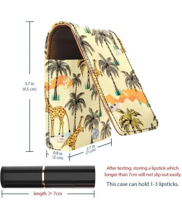 Travel Lipstick Organizer Case | Portable Makeup Bag with Mirror | Cute Cartoon Giraffe Design | Shop Internationally - Buy Online on GoSupps.com