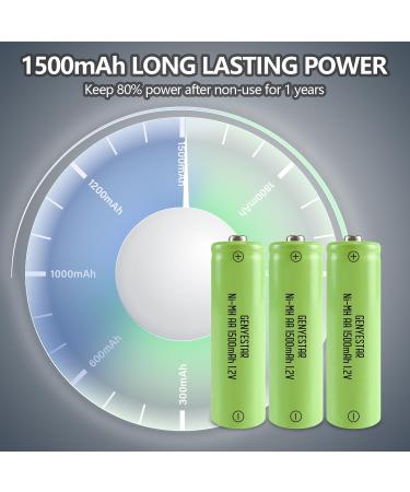 Rechargeable AA NIMH 1.2V Batteries - 1500mAh High Capacity Pre-Charged 2 Pack for Solar Lights Remotes & Household Devices - Buy Online on GoSupps.com