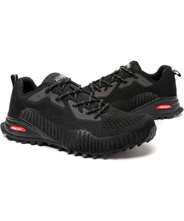 Kricely Trailla Shoes for Men - Breathable Slipproof Hiking & Running Boots | Outdoor Fitness | Size 45 EU - Black - Buy Online on GoSupps.com