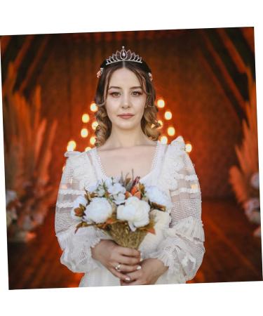 FRCOLOR Luxury Colored Rhinestone Crown Alloy Bride Comb Wedding Wood Display Base - Buy Online on GoSupps.com