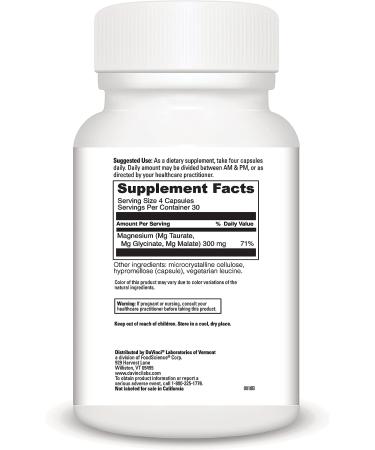 Davinci Labs Tri-Mag 300mg Magnesium Taurate Glycinate Malate Support Supplement - 120 Capsules | Vegetarian & Non-GMO - Buy Online on GoSupps.com