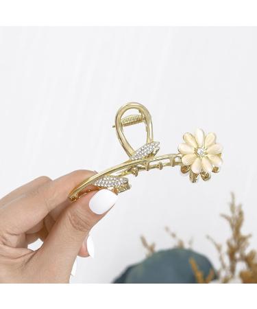 Bohend Large Flower Rhinestone Hair Claw Clip | Non-Slip Thick Hair Accessories for Women & Girls - International Shipping Available - Buy Online on GoSupps.com
