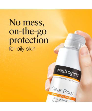 Neutrogena Clear Body SPF 50 Sunscreen Spray Broad Spectrum UVA/UVB Sun Protection Water-Resistant Non-Comedogenic Lightweight Body Sunscreen with Vitamin E & Niacinamide for Skin Care 5 oz - Buy Online on GoSupps.com