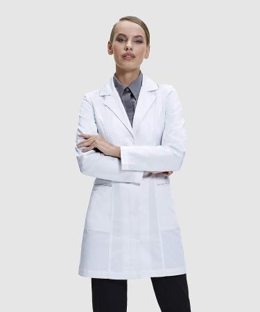 Dr. James Women's Lab Coat | Tailored Fit | Feminine Design | 33 Inch Length | White - Size 8 - Buy Online on GoSupps.com