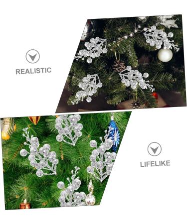 Garneck 20pcs Christmas Imitation Berries Decor Flower Garland Wreath Artificial Berries Stems Christmas Picks Christmas Ornament Christmas Artificial Plant Foam Berry Artificial Fruit Silver 19X5X5CM - Buy Online on GoSupps.com