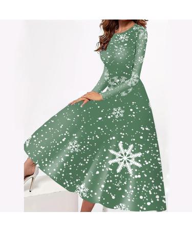 Hanxiulin Women's Christmas Dress | Long Sleeve Sweater Dress with Elk Print & Hoodie - Perfect for Holiday Parties | Autumn Winter Outfit in Green XL - Buy Online on GoSupps.com