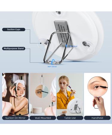 Suupvaor 6 20x Magnification Travel Mirror with Suction Cups | Large Pink Makeup Mirror & Tweezers Set | Compact & Magnificent Design - Buy Online on GoSupps.com