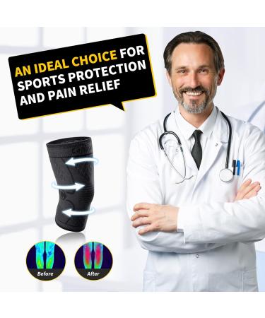 CAMBIVO 2 Pack Knee Compression Sleeve Support for Men and Women - Small Black | Ideal for Running, Hiking, Meniscus Tear, Arthritis, Joint Pain Relief - Buy Online on GoSupps.com
