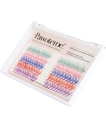 Colored Cluster Lashes Individual Lashes DIY Eyelash Extension 5 Colors Lash Clusters Eyelash 14mm Curl Lash Extension 100pcs Clusters False Lashes Set Pack by Pawotence (Color-Mix-14mm) COLORFUL - Buy Online on GoSupps.com