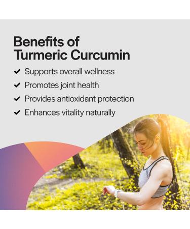 PureFormulas Turmeric Curcumin Supplement for Flexibility, Natural Antioxidant Support, 95% Curcuminoids, Vegan, Gluten-Free, Dairy-Free, Non-GMO, 120 Veg Capsules - Buy Online on GoSupps.com