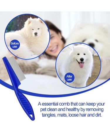 Pet Flea Comb for Cat Dog 3 PCS Fine Tooth Comb Grooming Set Tear Stain Remover for Cat Dog Pets Float Hair Tear Marks Tick Removal Tool - Buy Online on GoSupps.com