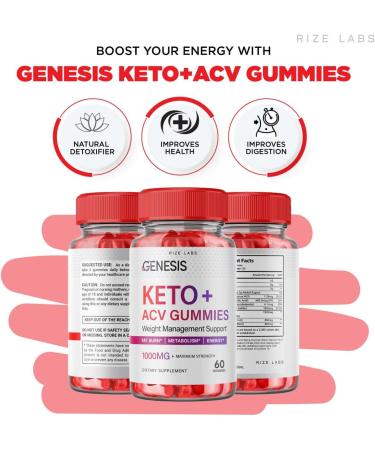 Genesis Keto Gummies with Apple Cider Vinegar - 2 Pack Weight Loss Supplement (120 Gummies) - Buy Online on GoSupps.com