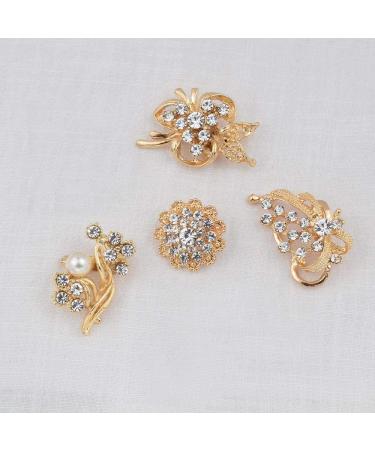 Ezing Lot 24pc Rhinestone Crystal Brooches Pins - DIY Wedding Bouquet Kit - Buy Online on GoSupps.com